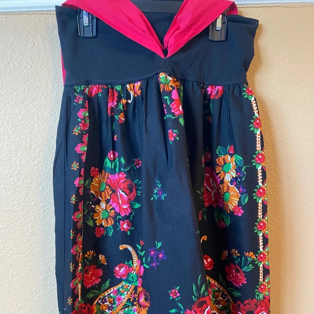 FLORAL STRAPLESS/HALTER TOP DRESS - Picture 1 of 1
